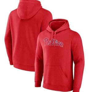 NWT Men's Philadelphia Phillies Red Official Wordmark Pullover Hoodie Medium
